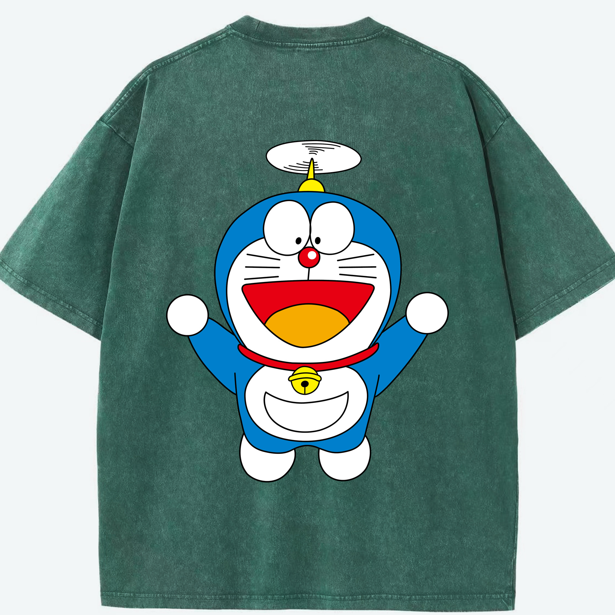 （画像用） ドラえもん Doraemon 綿100% ヴィンテージ風 半袖Tシャツ（背面プリント）